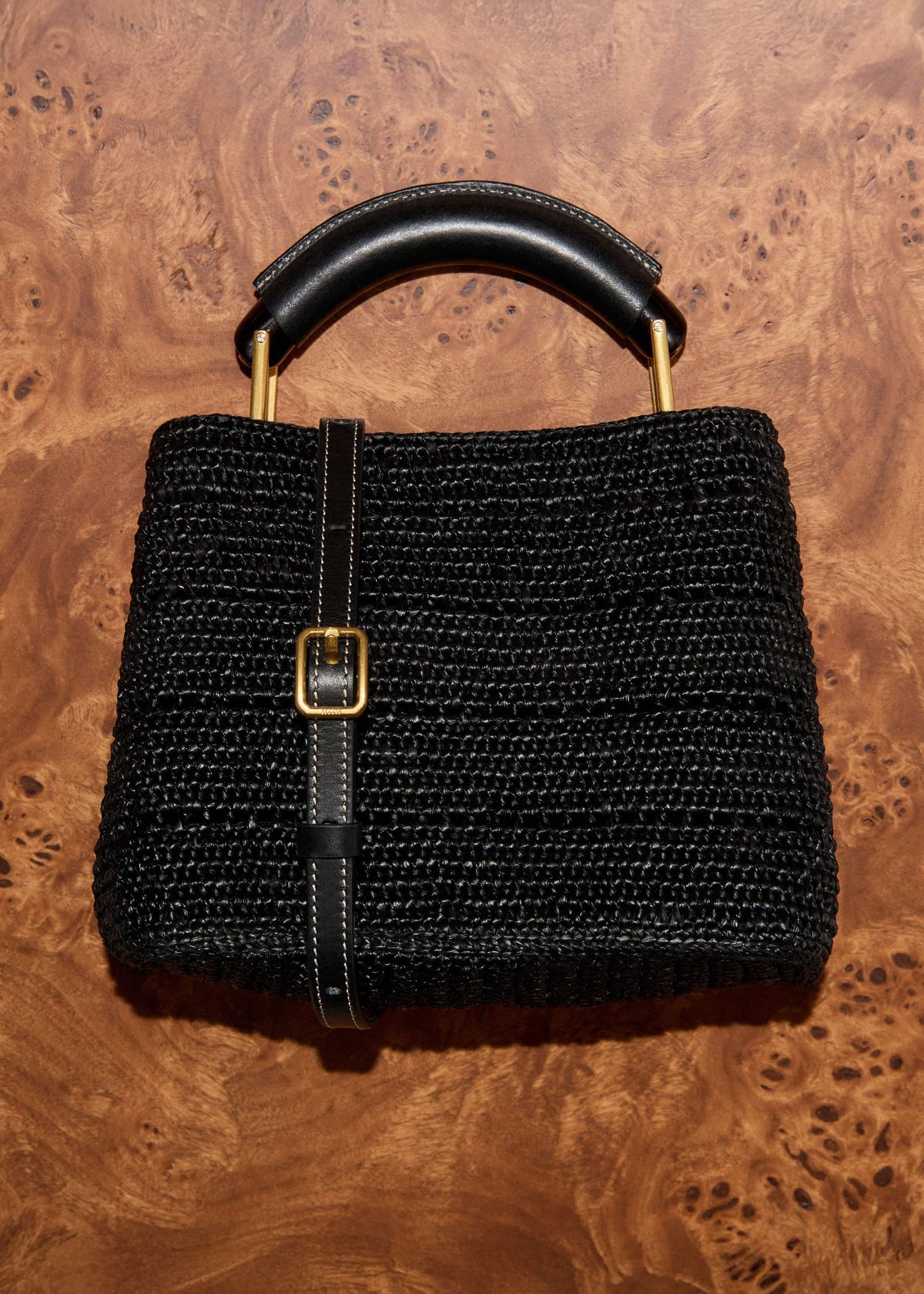 Black Raffia Mini Day Bag | ME+EM