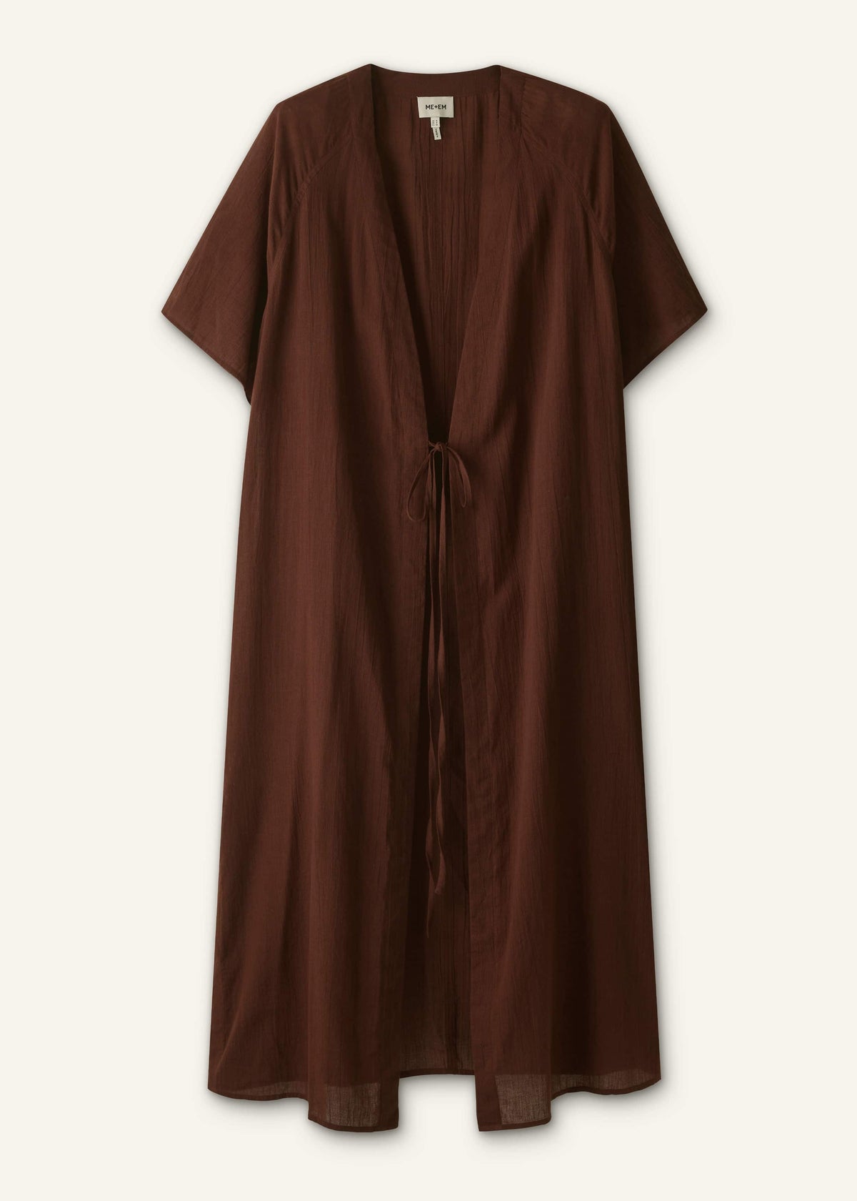 Cinnamon Brown Tie Front Maxi Cover Up | ME+EM