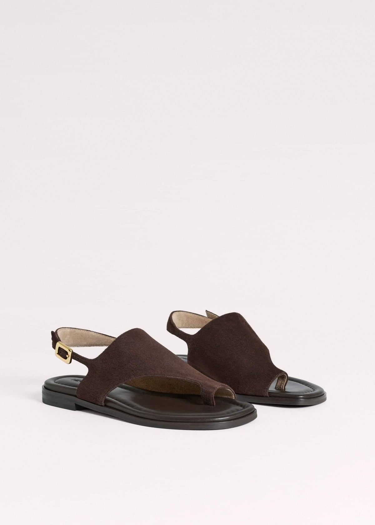 Brown Asymmetric Toe Loop Sandal | ME+EM