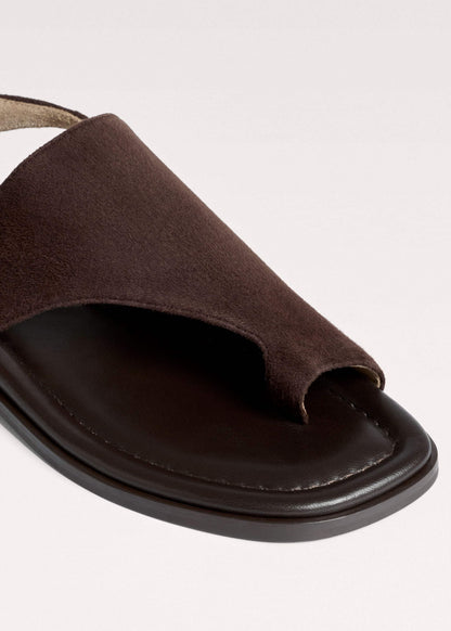 Brown Asymmetric Toe Loop Sandal | ME+EM
