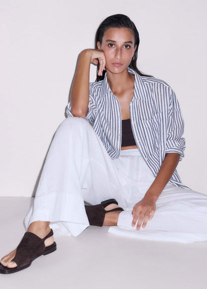 Brown Asymmetric Toe Loop Sandal | ME+EM