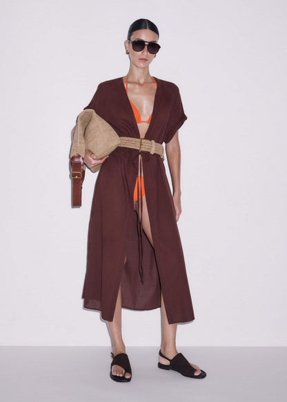 Tan Raffia Wide Summer Belt | ME+EM