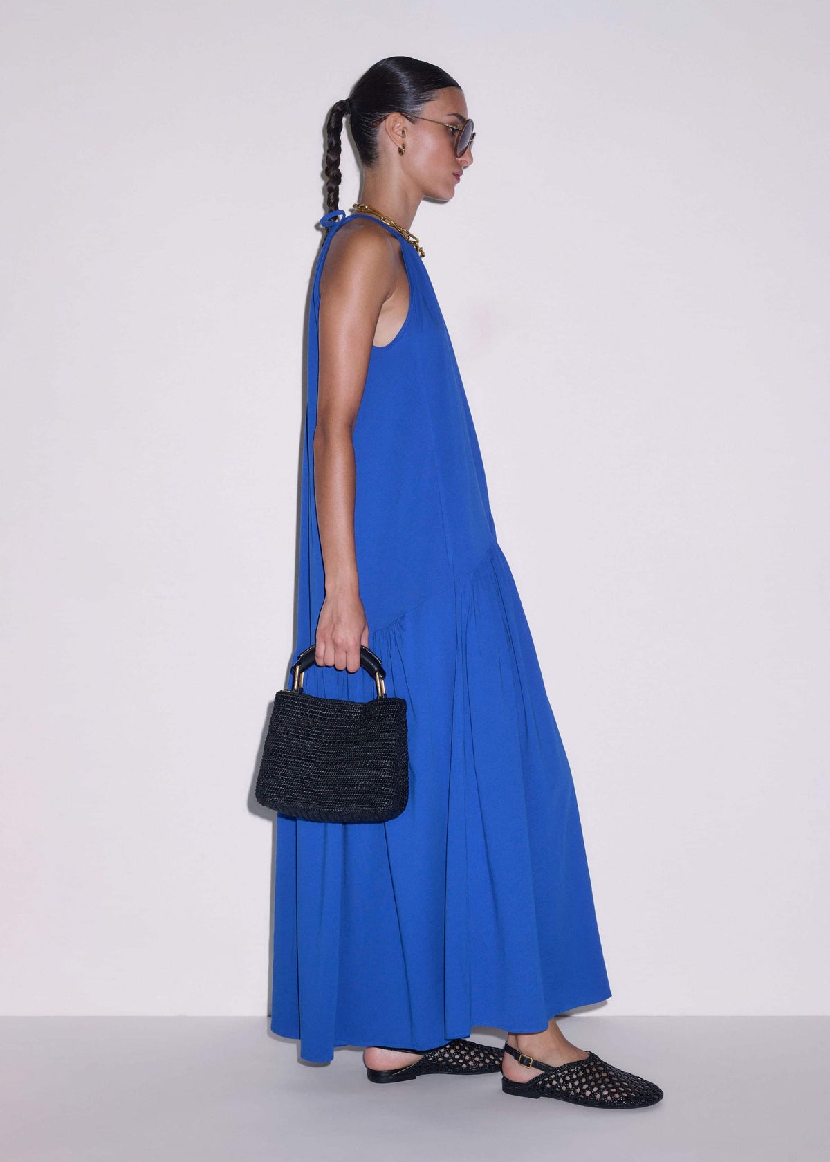 Blue Halterneck Maxi Dress | ME+EM