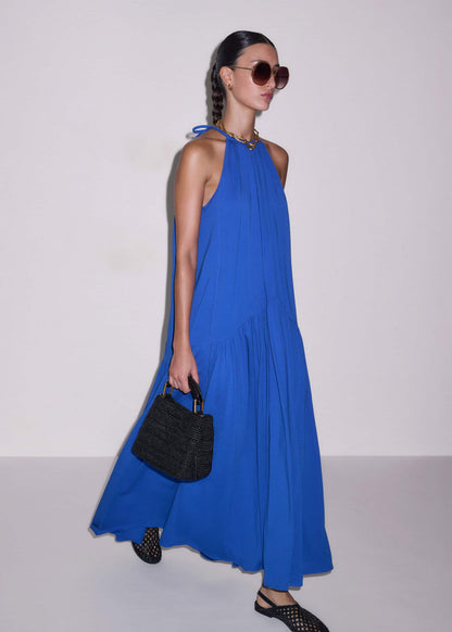 Blue Halterneck Maxi Dress | ME+EM