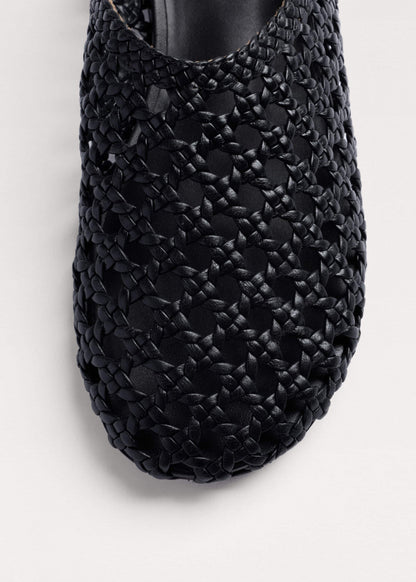 Black Woven Slingback Shoe | ME+EM