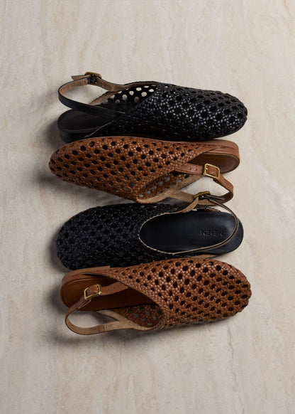 Black Woven Slingback Shoe | ME+EM