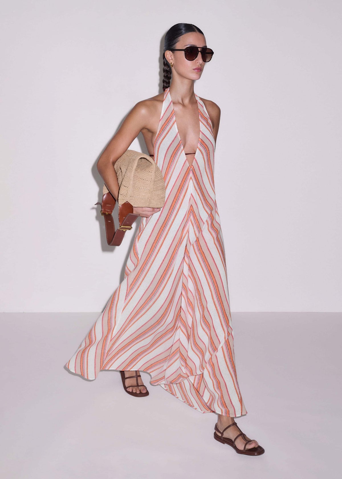 Pink Halter Maxi Beach Dress | ME+EM
