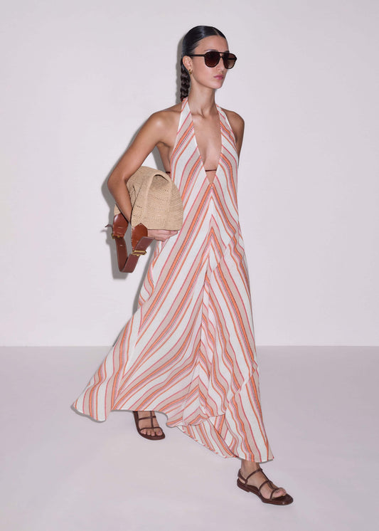 Pink Halter Maxi Beach Dress | ME+EM