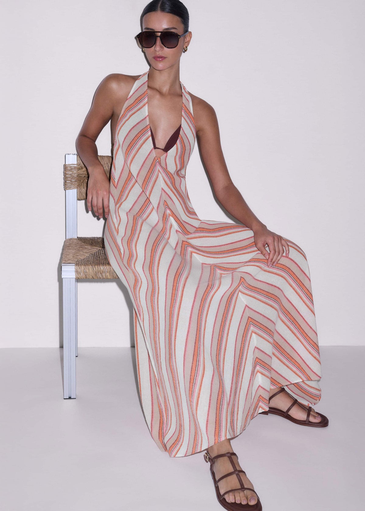 Pink Halter Maxi Beach Dress | ME+EM