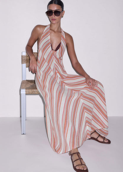 Pink Halter Maxi Beach Dress | ME+EM
