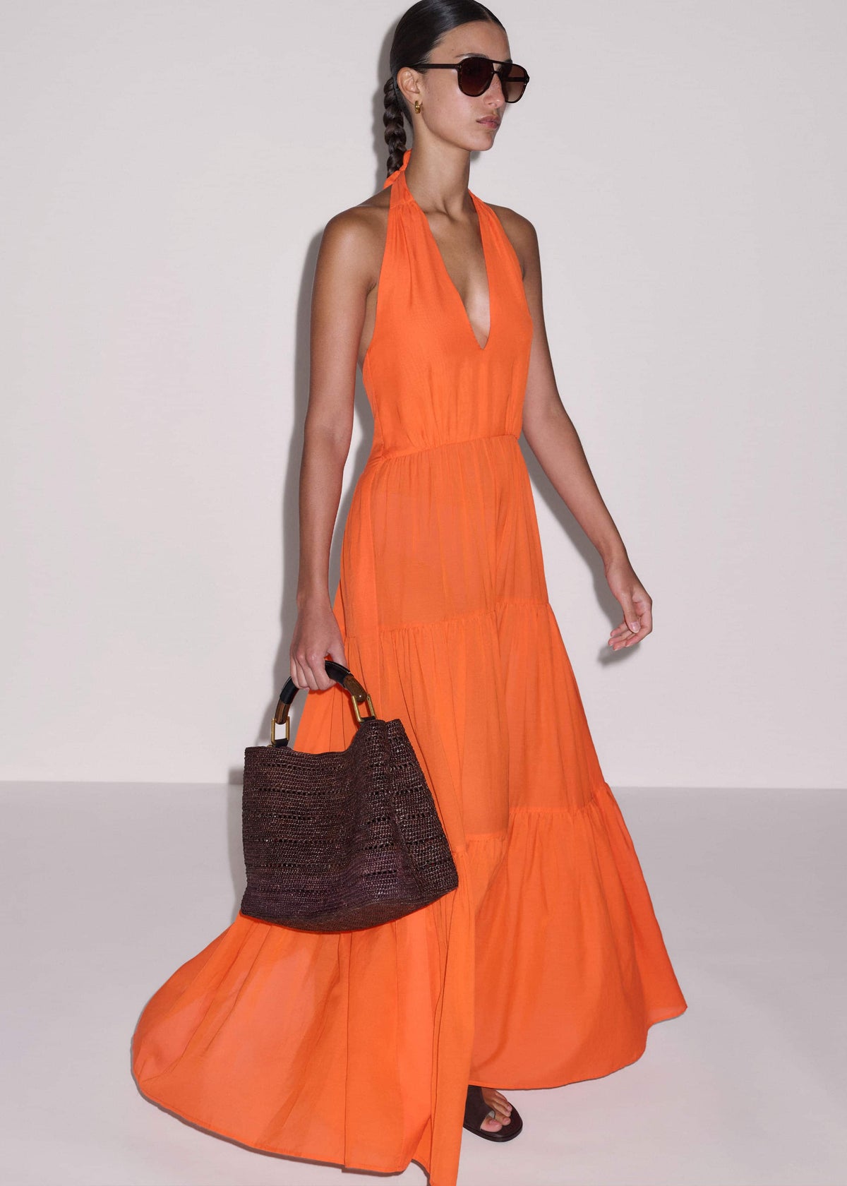 Orange Tiered Maxi Beach Dress | ME+EM
