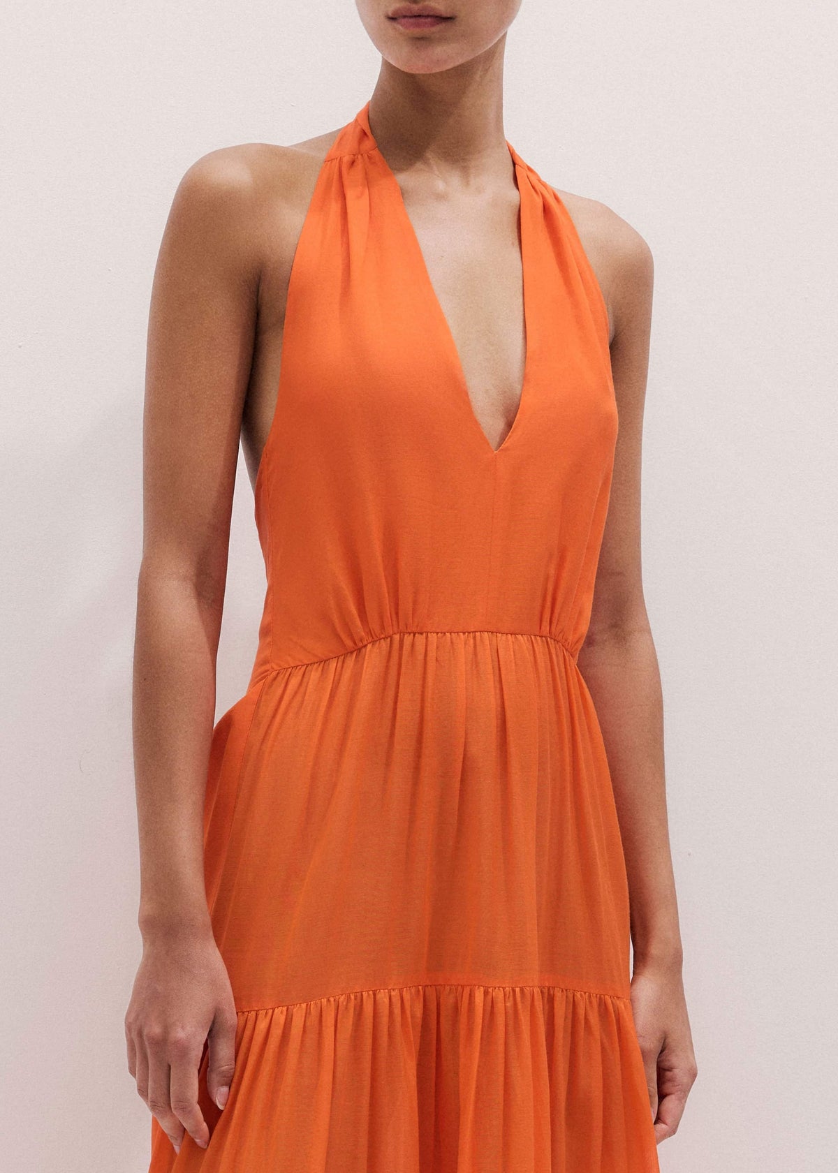 Orange Tiered Maxi Beach Dress | ME+EM