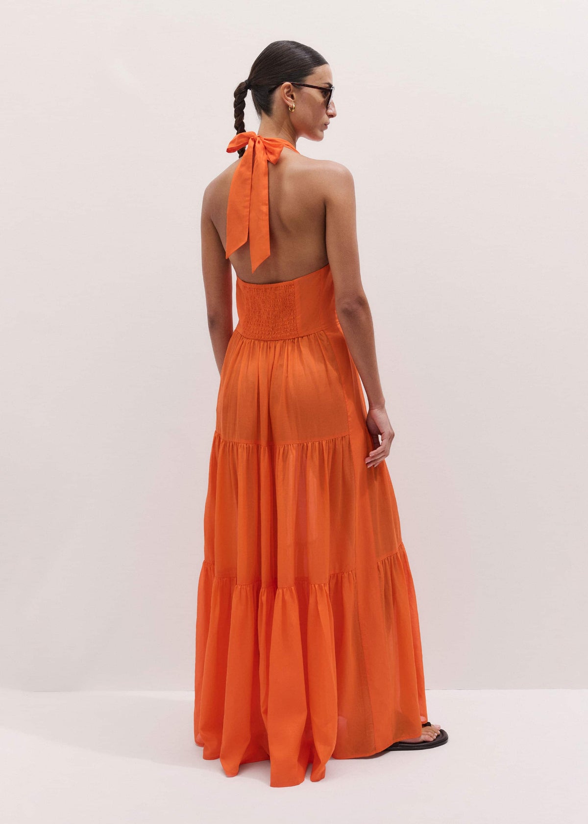 Orange Tiered Maxi Beach Dress | ME+EM