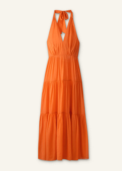Orange Tiered Maxi Beach Dress | ME+EM