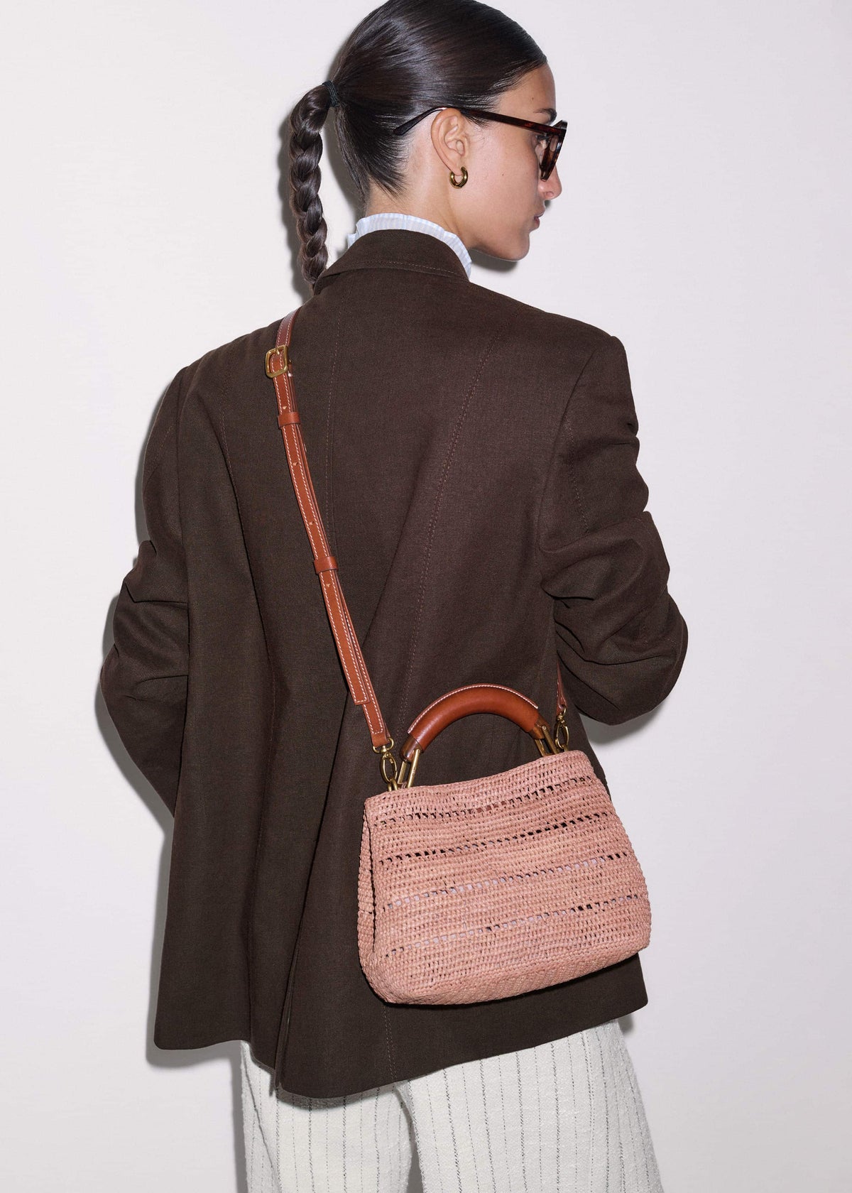 Pink Raffia Mini Day Bag | ME+EM