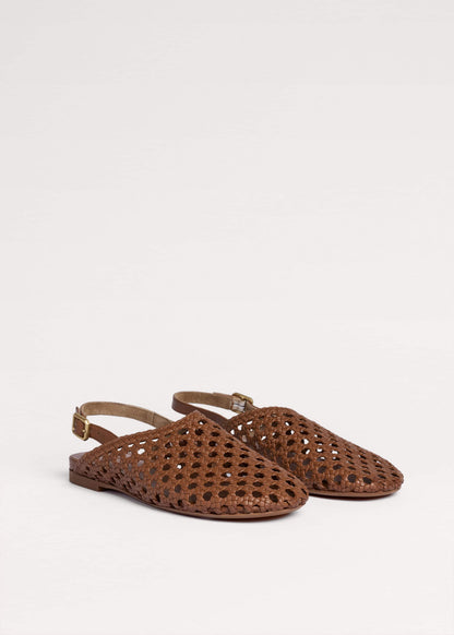 Brown Woven Slingback Shoe | ME+EM