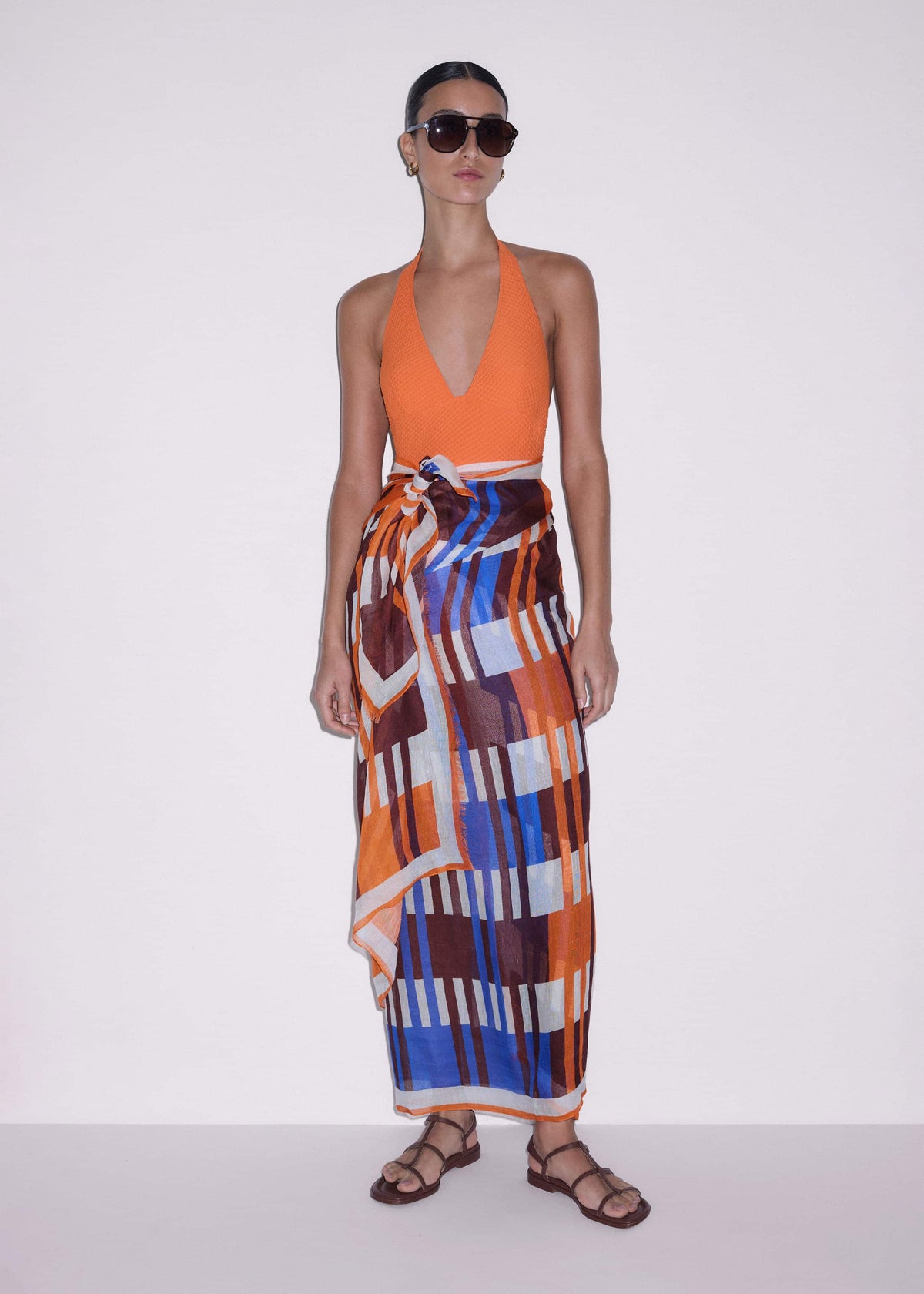 Orange Stripe Sarong | ME+EM