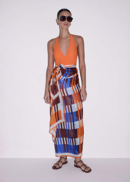 Orange Stripe Sarong | ME+EM