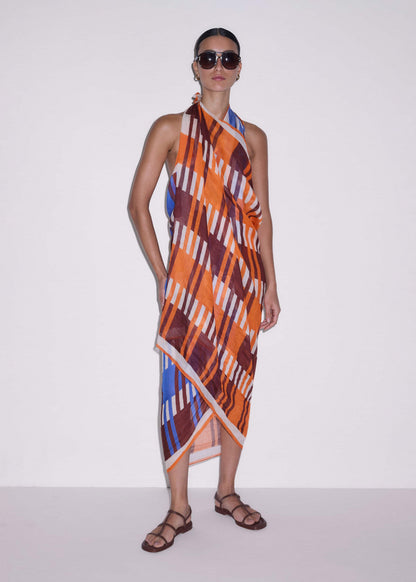 Orange Stripe Sarong | ME+EM