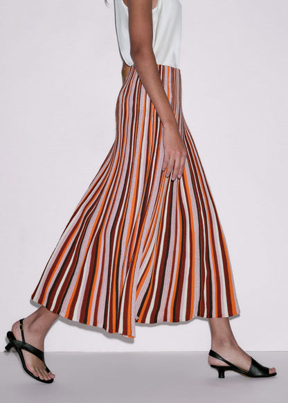 Cinnamon Stripe Knit Maxi Skirt | ME+EM