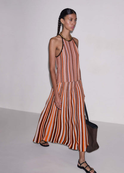 Cinnamon Stripe Knit Maxi Skirt | ME+EM