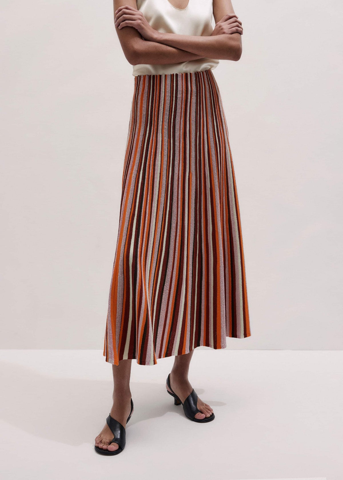 Cinnamon Stripe Knit Maxi Skirt | ME+EM