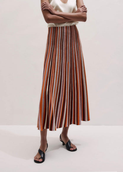 Cinnamon Stripe Knit Maxi Skirt | ME+EM