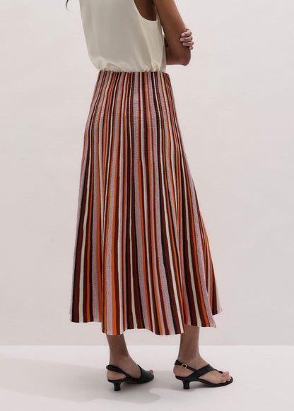 Cinnamon Stripe Knit Maxi Skirt | ME+EM