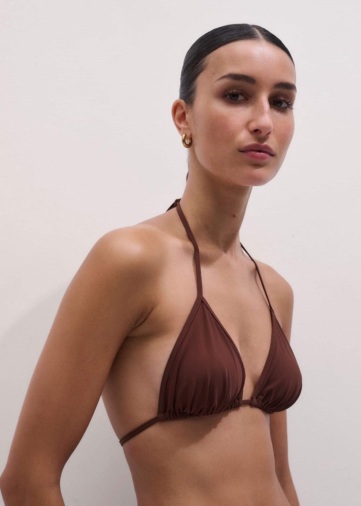 Cinnamon Brown Adjustable Triangle Bikini Top | ME+EM