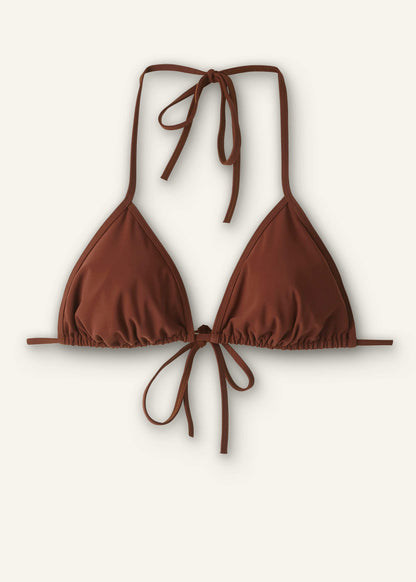 Cinnamon Brown Adjustable Triangle Bikini Top | ME+EM