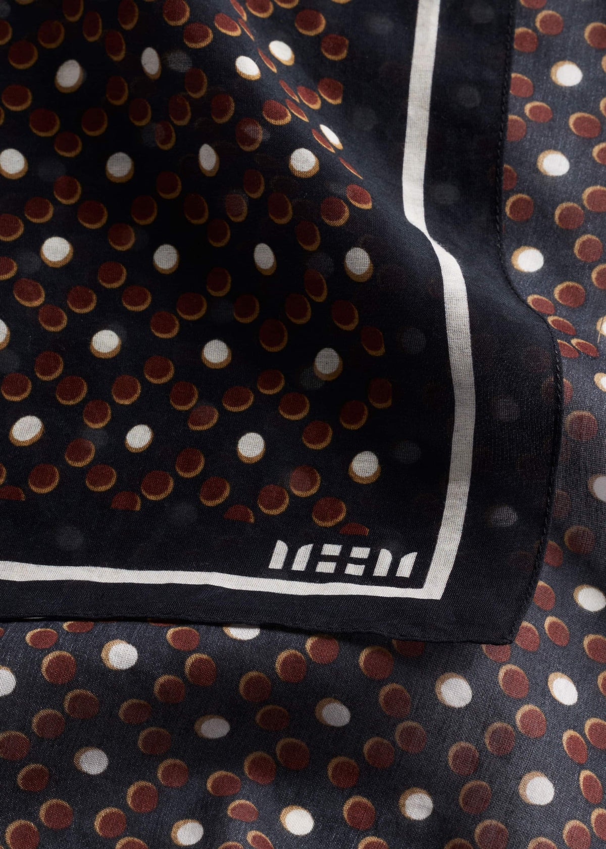 Black Dotted Border Scarf | ME+EM