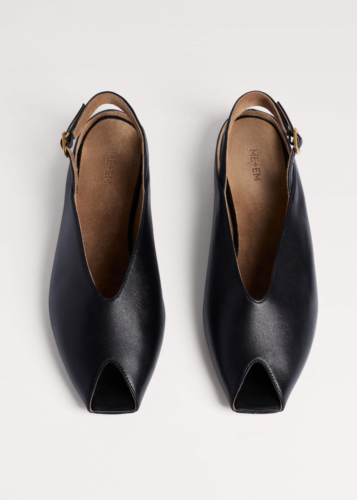 Black Peep Toe Flat | ME+EM