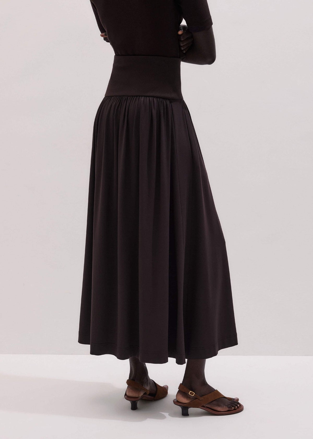 Brown Soft Sculpt Maxi Skirt | ME+EM