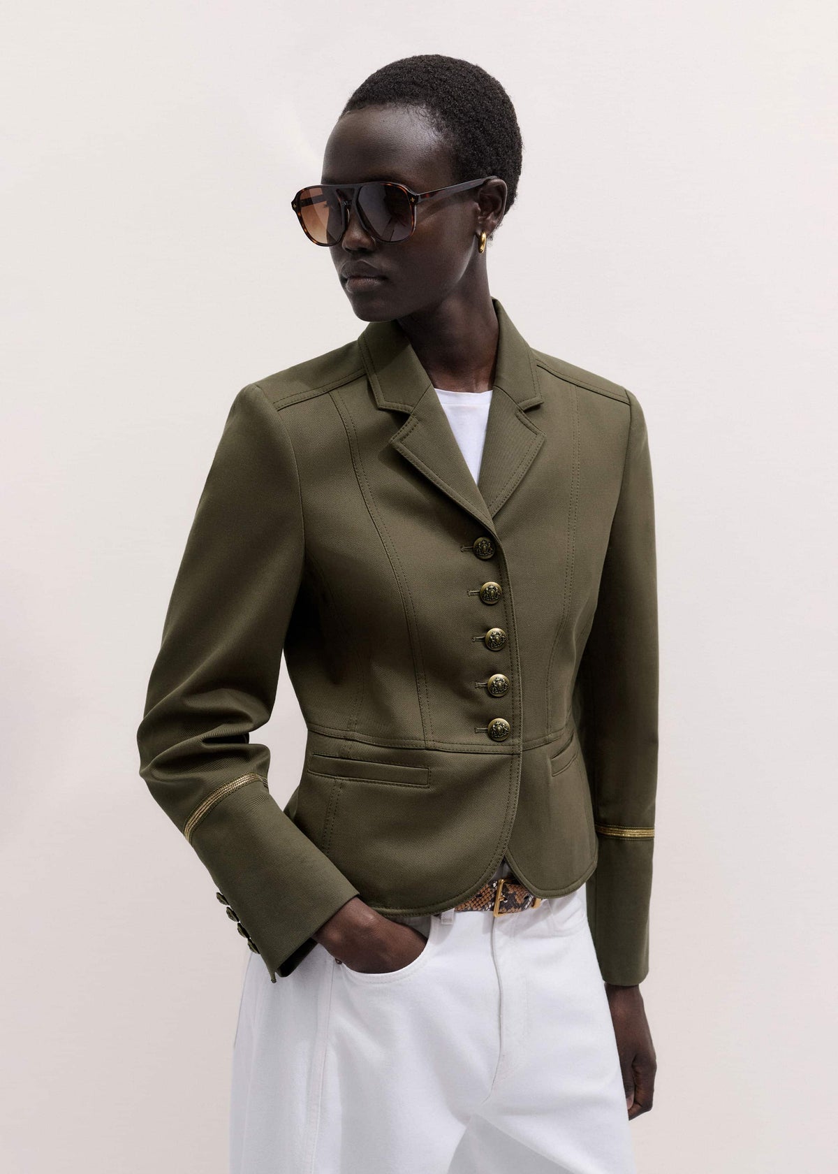 Khaki Wear With Everything Fitted Utility Jacket | ME+EM