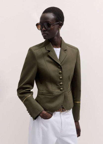 Khaki Wear With Everything Fitted Utility Jacket | ME+EM