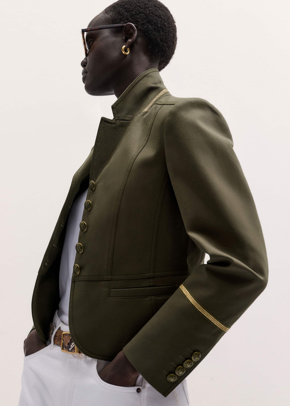 Khaki Wear With Everything Fitted Utility Jacket | ME+EM