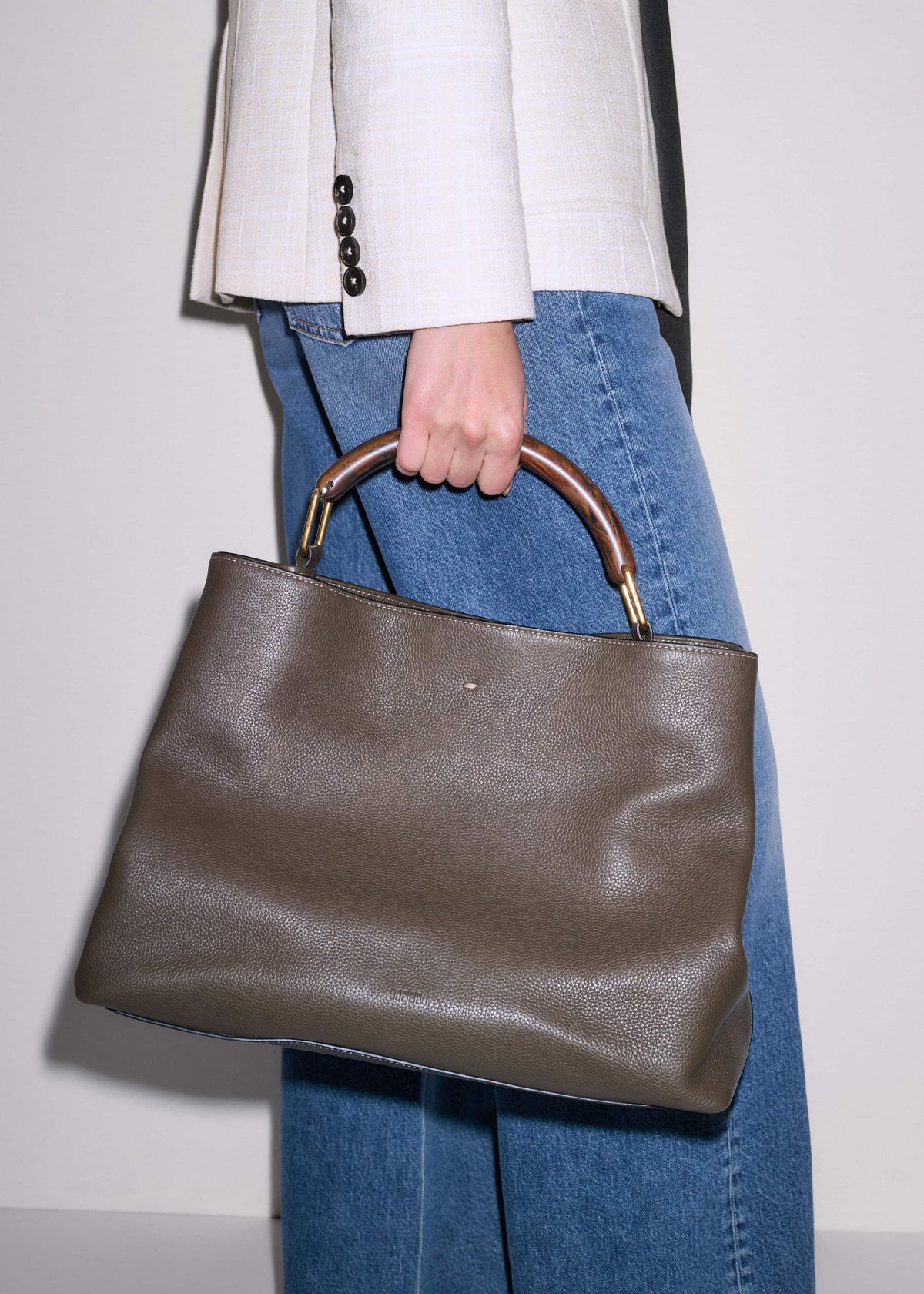 Olive Green Leather Soft Constructed Day Bag | ME+EM