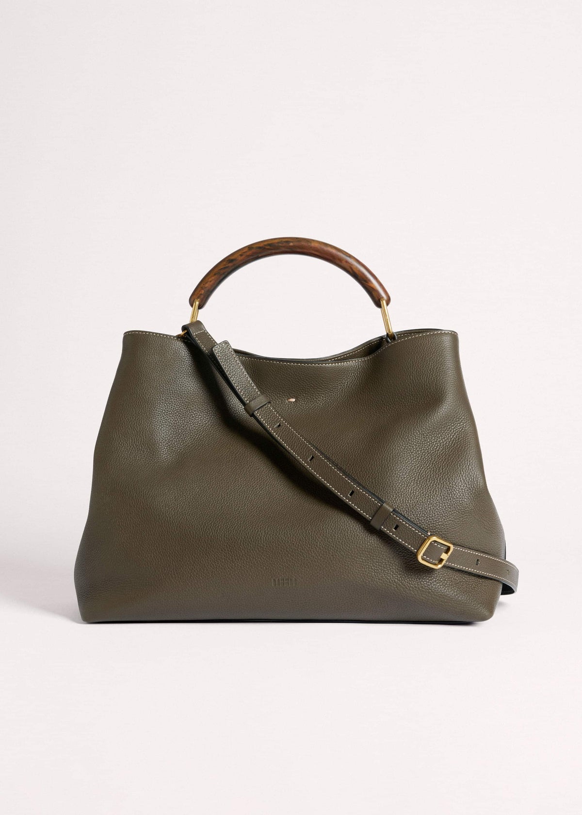 Olive Green Leather Soft Constructed Day Bag | ME+EM