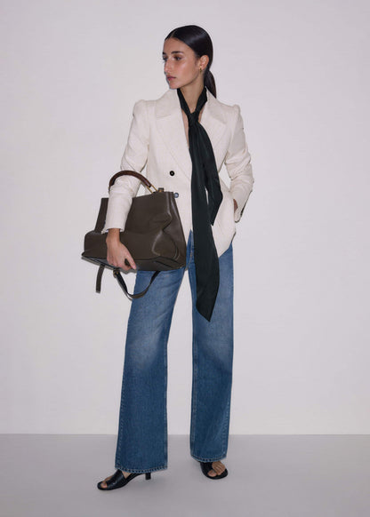 Olive Green Leather Soft Constructed Day Bag | ME+EM