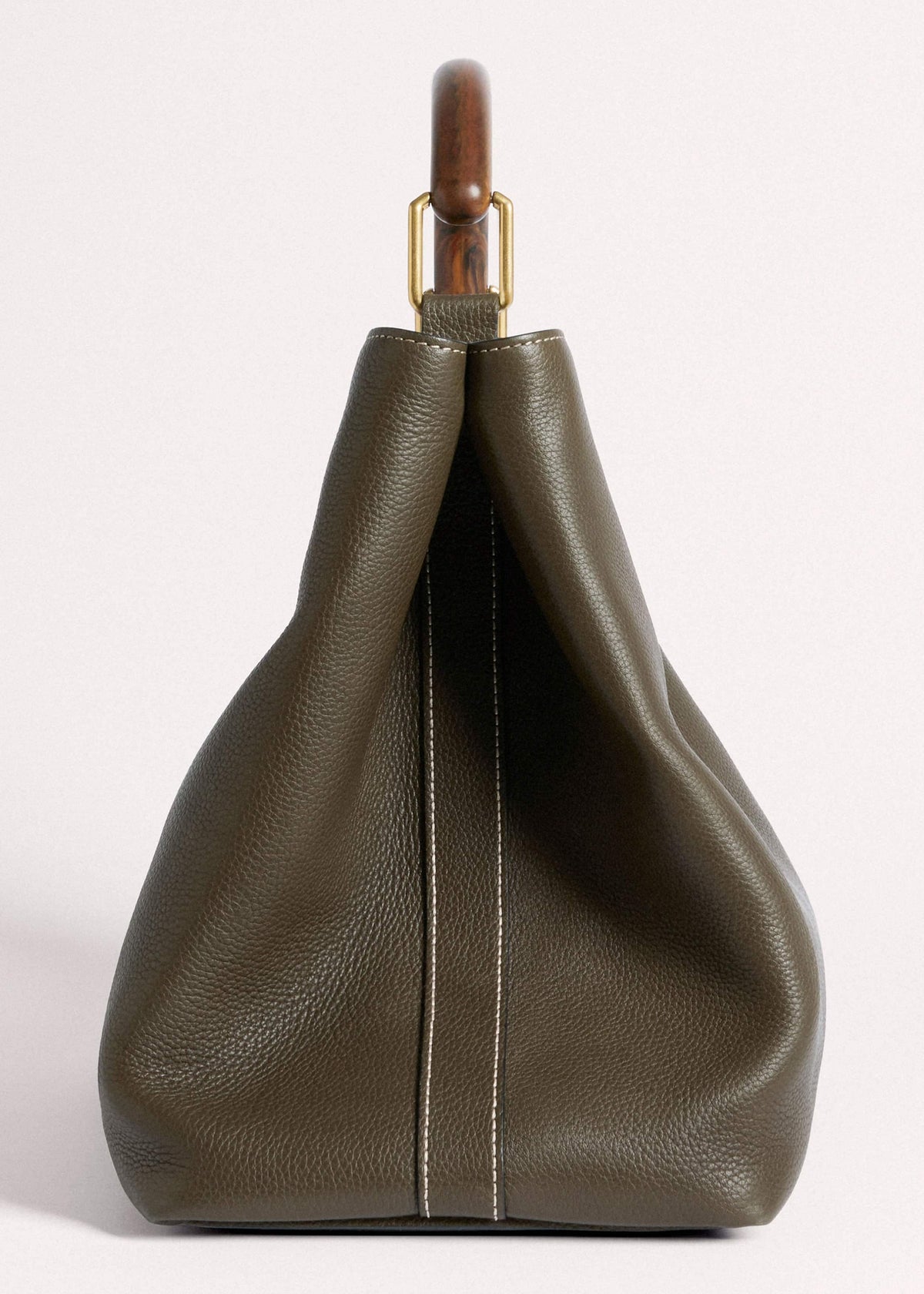 Olive Green Leather Soft Constructed Day Bag | ME+EM