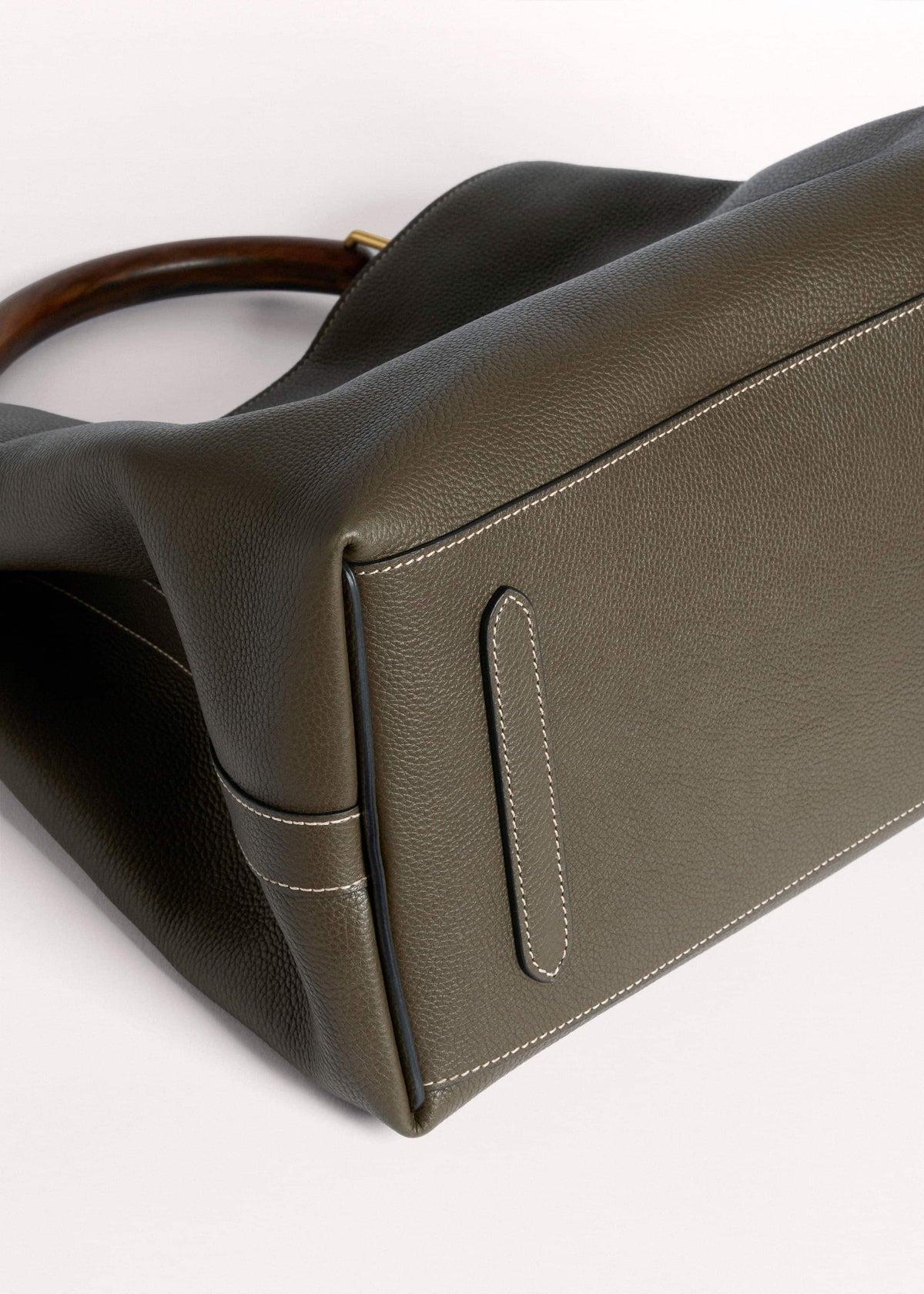 Olive Green Leather Soft Constructed Day Bag | ME+EM