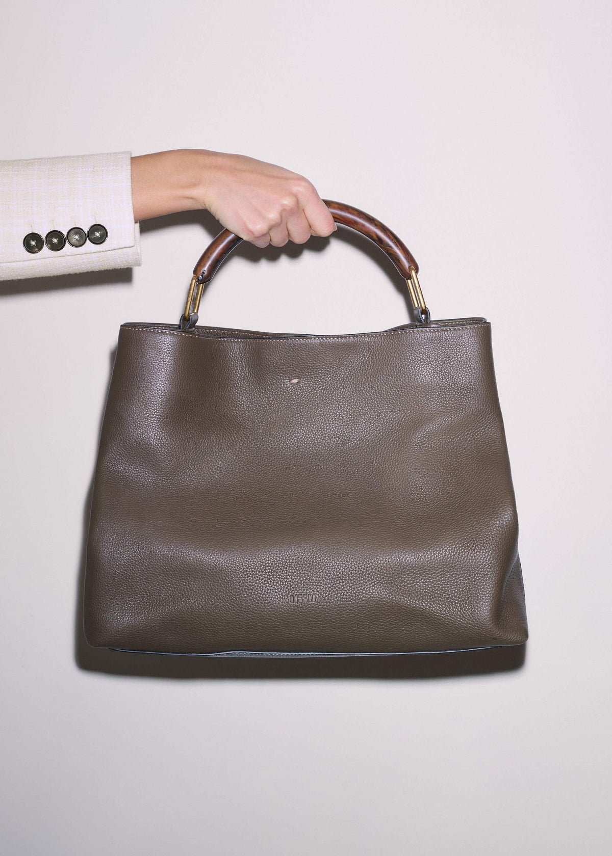 Olive Green Leather Soft Constructed Day Bag | ME+EM