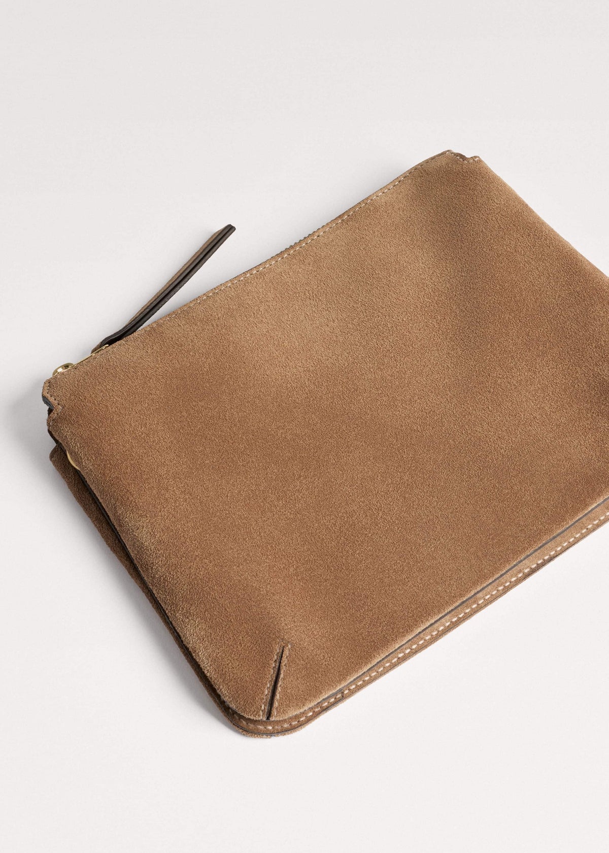 Brown Suede Double Pouch Crossbody Bag | ME+EM