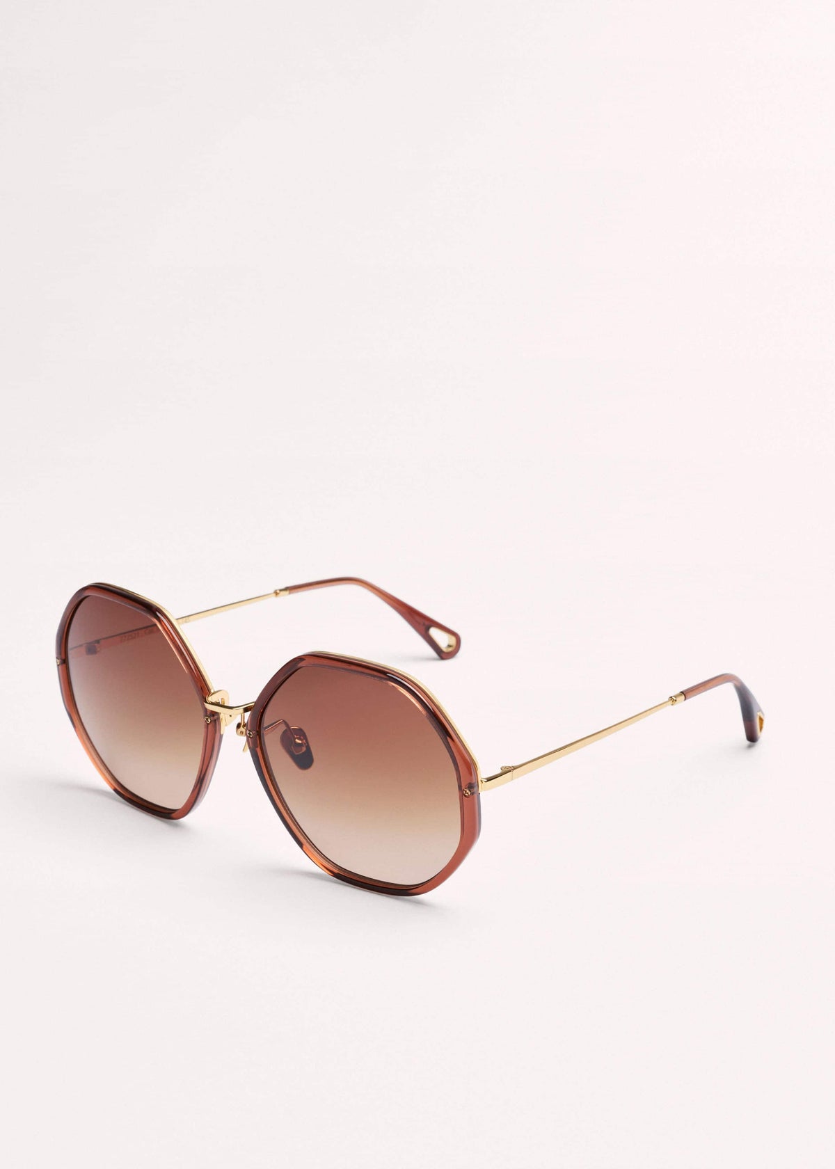 Cinnamon Hetagonal Frame Sunglasses | ME+EM