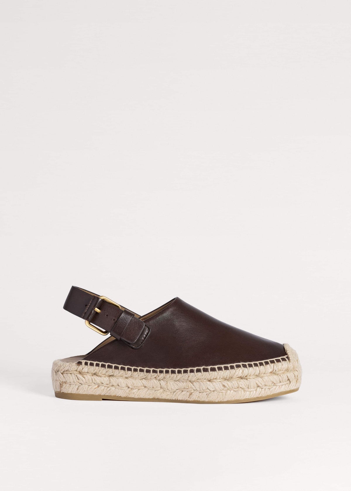Brown Leather Slingback Espadrille | ME+EM