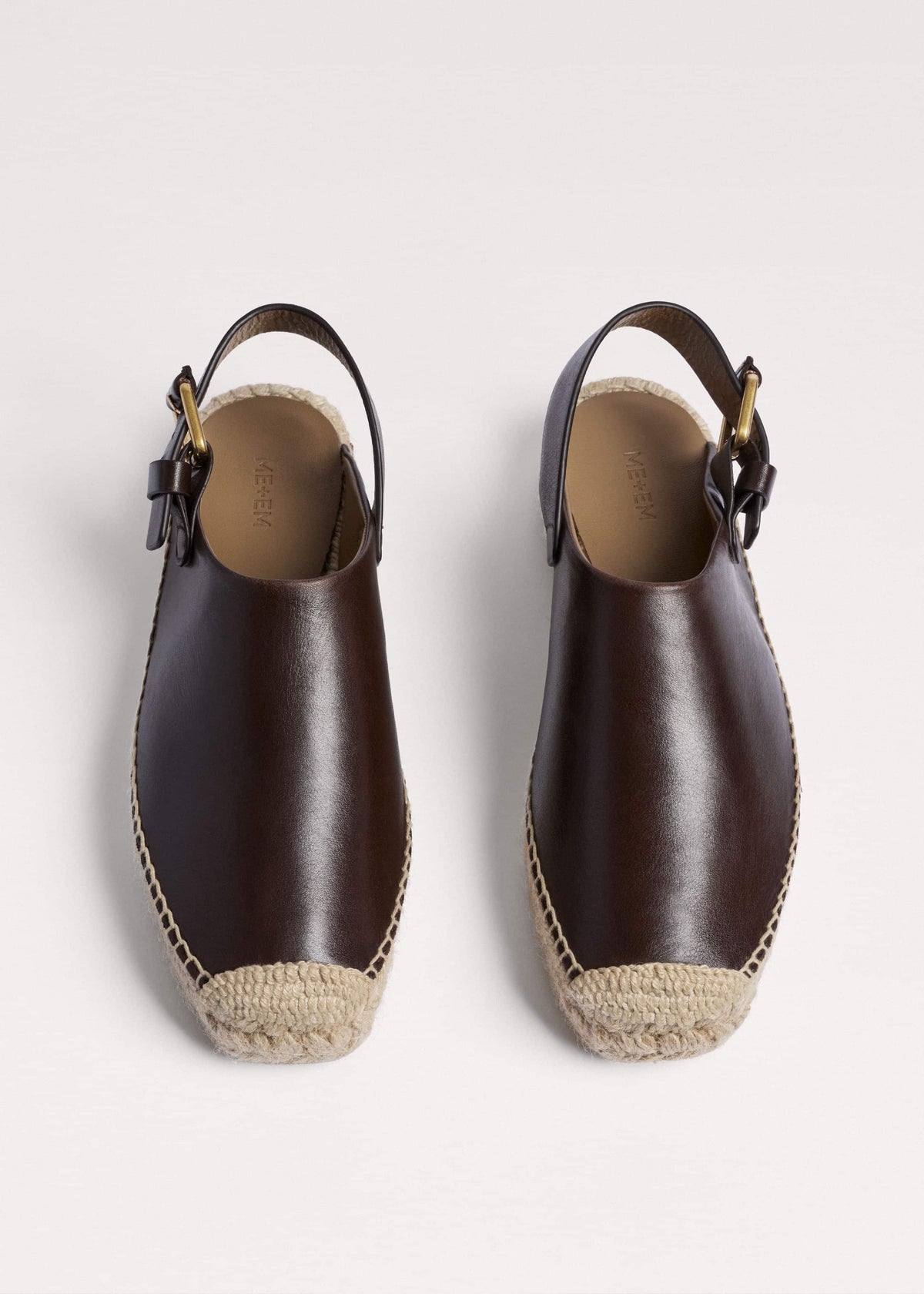 Brown Leather Slingback Espadrille | ME+EM