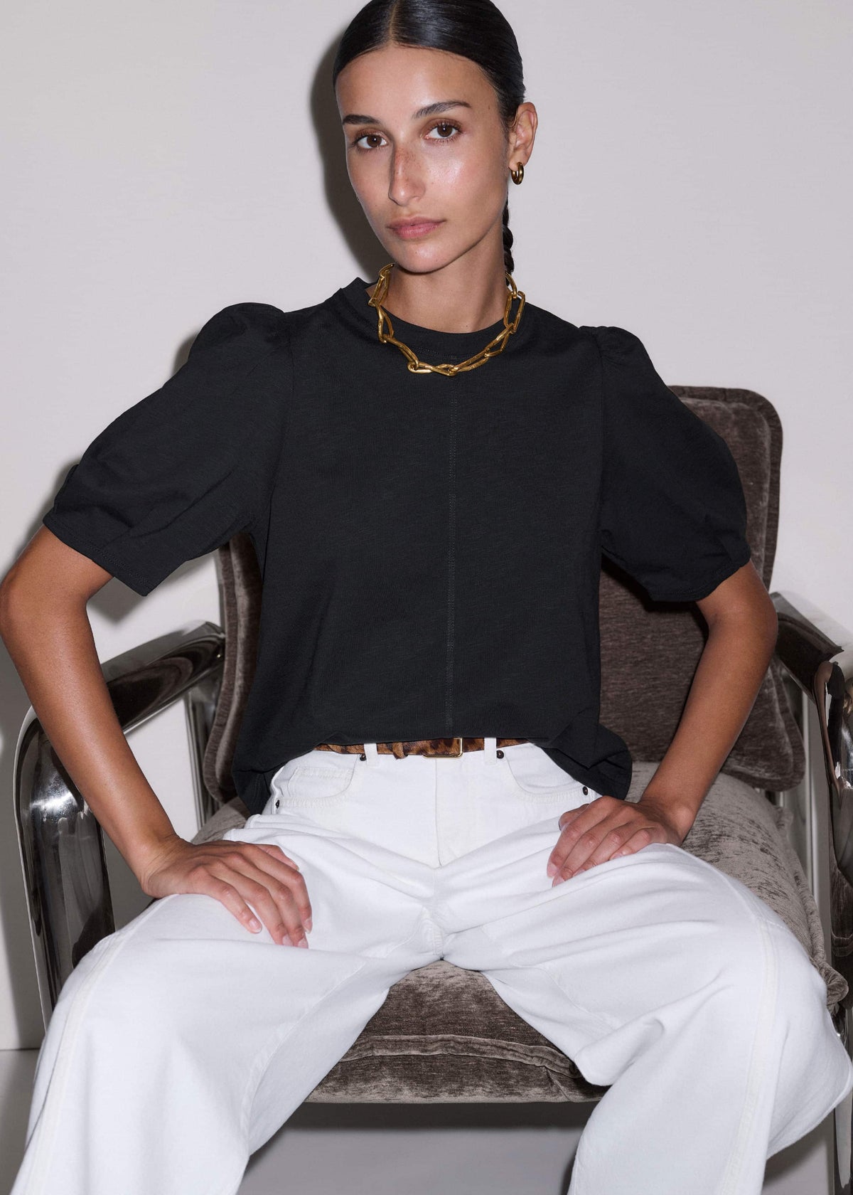 Black Feminine Swing Top | ME+EM