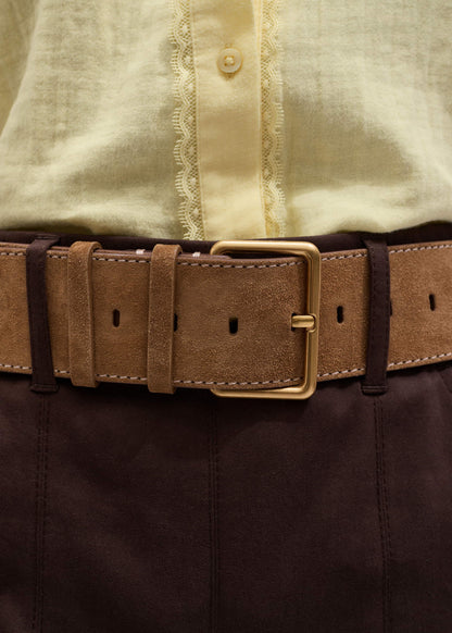 Brown Wide Waist Belt | ME+EM