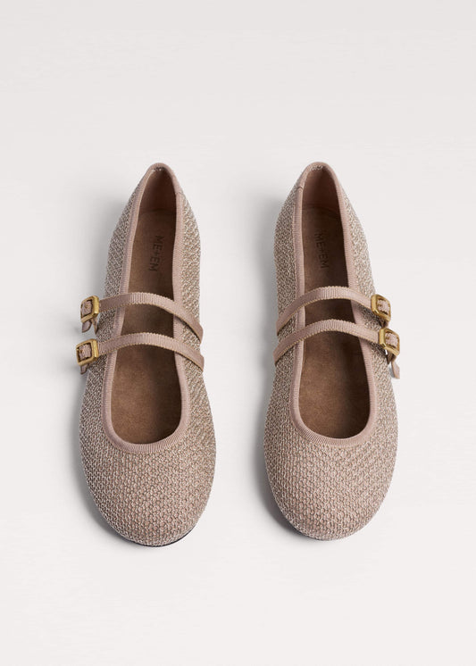 Gold Mesh AM-PM Ballet Flat | ME+EM