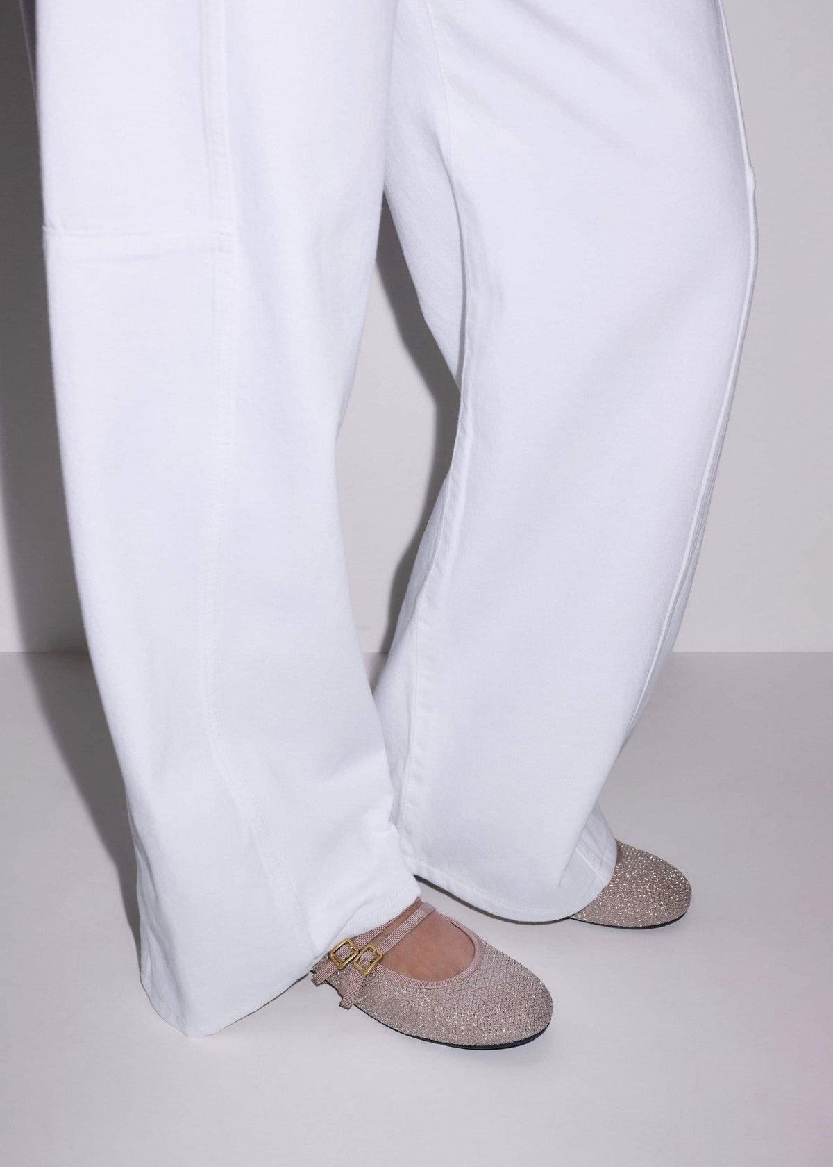 Gold Mesh AM-PM Ballet Flat | ME+EM